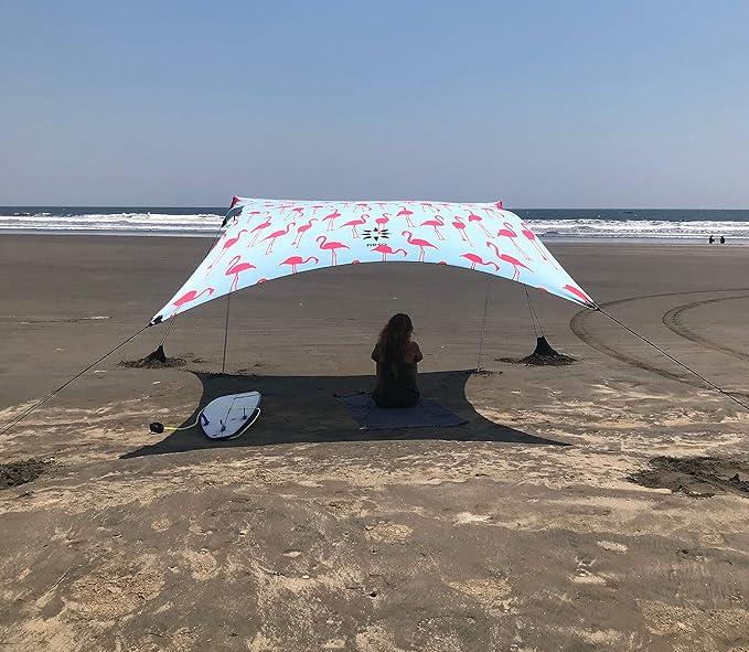 Neso Grande Portable Beach Tent Sun Shelter - Lightweight Beach Shade Canopy - Easy Setup for Family Outings - Patented Reinforced Corners - UPF 50+ Sun Protection