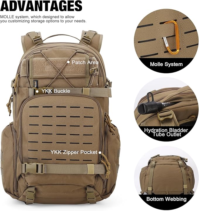 Mardingtop 35L Molle Tactical Military Backpack with Hydration Bladder for Men
