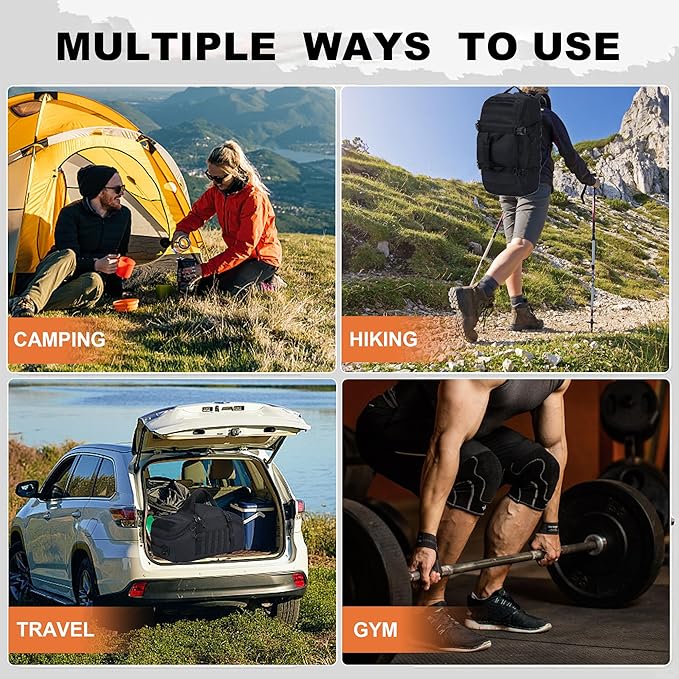 Gym Bag Duffle Bags Backpack Travel Duffle Bag with Weekend Overnight Bag for Outdoor Tactical Sports Travel Camping Hunting