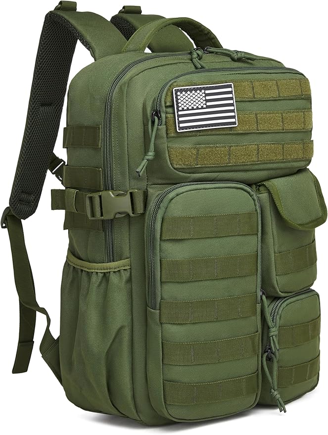 Wotony Tactical Backpack - Military waterproof backpack with multiple pockets and tactical gear for the outdoors (army green 25L)