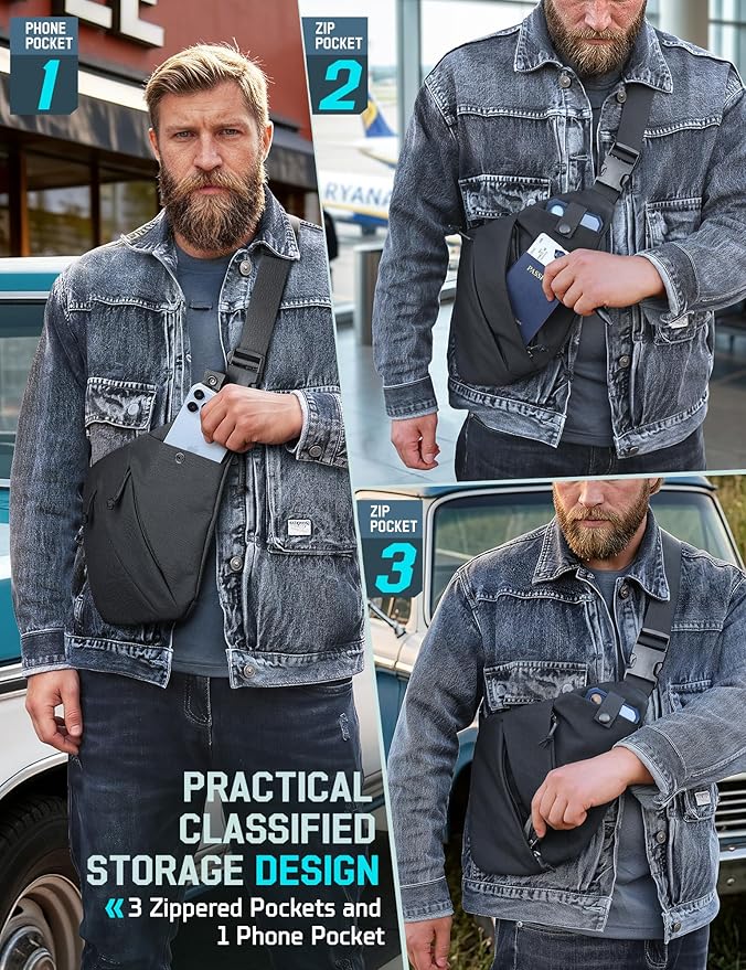 WYNEX Tactical Crossbody Sling BagConcealed Carry Bag for Men WomenAnti Theft Crossbody Bags CCW Bags EDC Carry