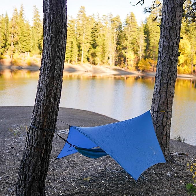 Wise Owl Outfitters Hammock Rain Fly – Waterproof Camping Tarp Cover with Tent Stakes &amp Carry Bag Ultralight Shelter for Backpacking &amp Outdoor Shade