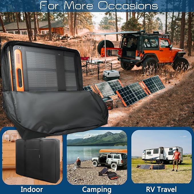 Solar Panel Travel Bag Compatible with 2 Jackery 100W / 200W Padded Portable Solar Panel Storage Bag Compatible with Jackery SolarSaga 100W 100X 200W (200W | 27.5×24.5×6)