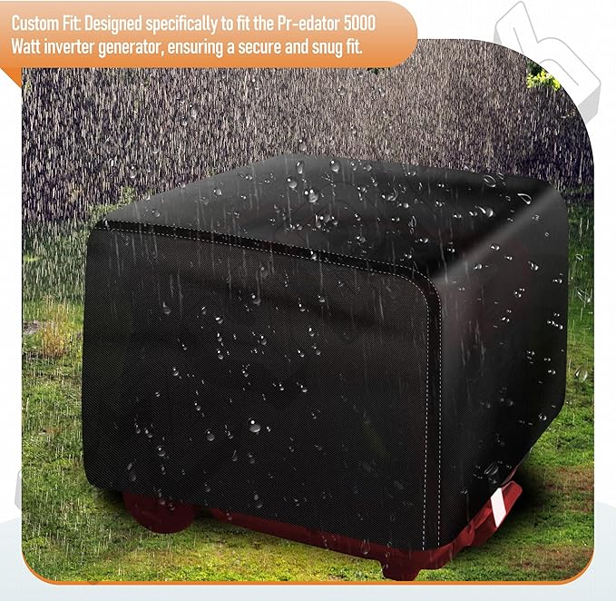 Custom Fit Generator Cover for Predator 5000 Watt Inverter Generator Heavy Duty 600D Waterproof Material All-Weather Protection