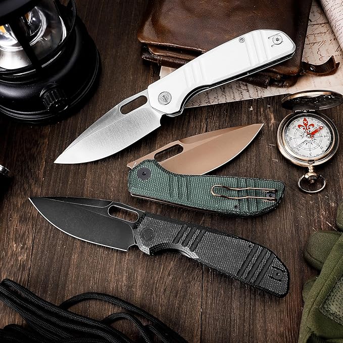 TRIVISA Gecko Folding Pocket Knife 3.4 14C28N Steel Blade G10 Handle EDC Knife with Pocket Clip for Men Women Camping Survival HikingGecko-WG