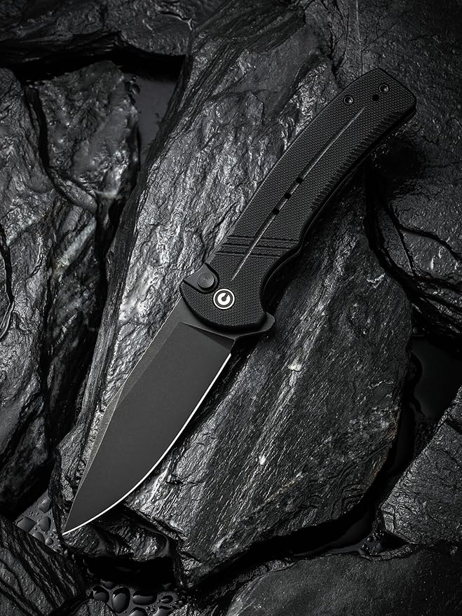 CIVIVI Cogent Flipper Pocket Knife 14C28N Blade G10 Handle Good for Outdoor EDC Camping C20038D-1 (Black)