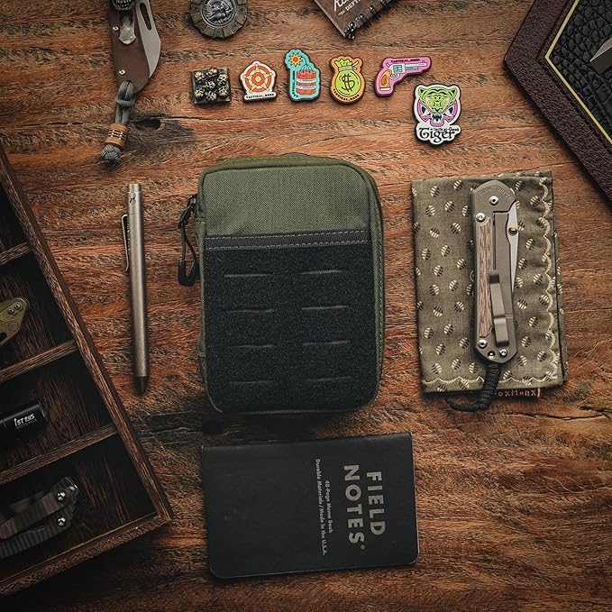 TACTICAL GEEK EDC Compact Waist Pocket Pouch Men EDC Pouch Organizer Multi-Purpose Molle Tool Pouch for Multitools Utility Tool Organizer Bag for Daily Essentials Carry(Block E3.0-GY)