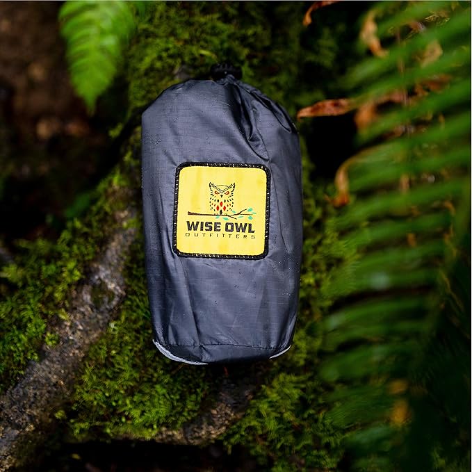 Wise Owl Outfitters Hammock Rain Fly – Waterproof Camping Tarp Cover with Tent Stakes &amp Carry Bag Ultralight Shelter for Backpacking &amp Outdoor Shade