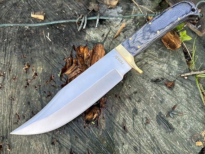 Perkin Fixed Blade Hunting Knives with Sheath-Custom Handmade Full Tang Bushcraft Fixed-Blade Knife for Camping Hiking and Outdoor Activities-Unisex Adults-PKH