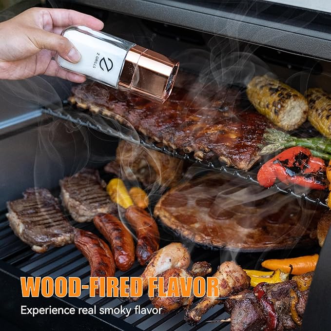Z GRILLS Wood Pellet Smoker Grill 8 in 1 BBQ Grill with Auto Temperature Control 697 sq in Cooking Area for Backyard Patio and Outdoor Cooking 7002E Sliver