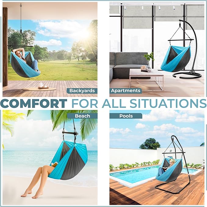 Sorbus Hanging Hammock Chair - Tree Pod Sensory Swing - Outdoor Camping Cacoon Chair - Collapsible and Lightweight Swings - Swinging Rocker Chairs for Camp Travel Hiking Tent Porch (500 lb Max)