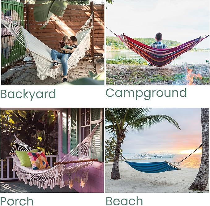 Northlight 78 White Lattice Macrame Netted Hammock with Bars