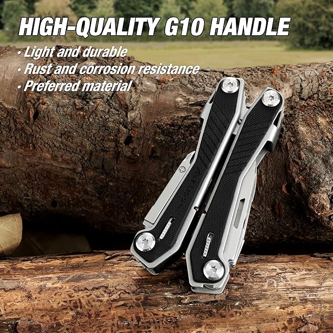 FLISSA 16-in-1 Pink Multi Tool Pliers and Blcak Multi Tool with G10 Handle