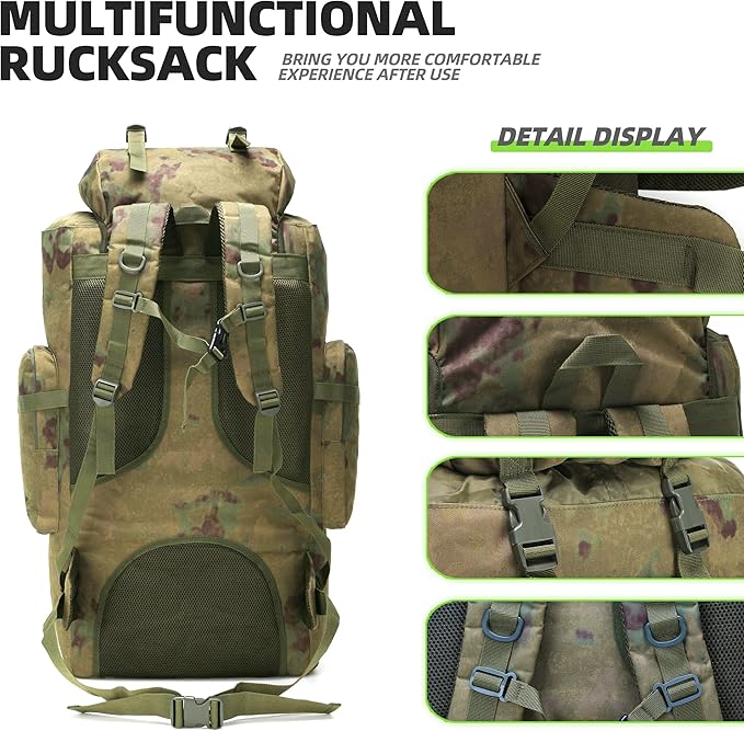 100L Camping Hiking BackpackMolle military Tactical rucksack backpackWaterproof Lightweight Hiking Backpack