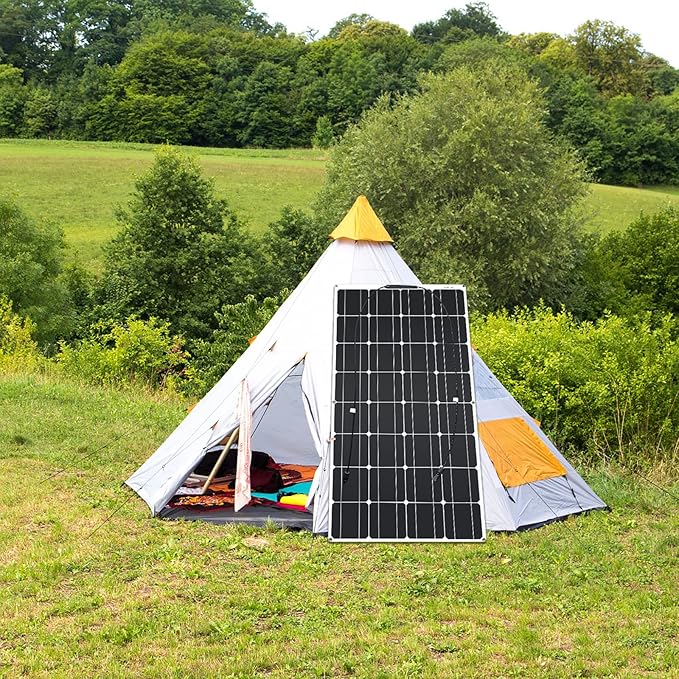 400W Solar Panel Semi Flexible (4pcs 100W) Mono Solar Module for Garden Shed Camping Mobile Home Ideal for 12v Car Battery
