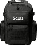 Personalized Tactical Backpack Range Bag Loop Panel for Badges and Patches Military Bag Monogrammed Name Black
