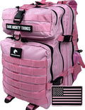 AMERICANPHOENIX 45L Elite Tactical Backpack | 3X Stronger Work &amp Military Backpack | Water Resistant and Heavy Duty | 3 Day MOLLE Bug Out Bag (Rose Pink)