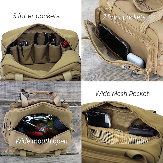 Coreflex 12-Inch Heavy Duty Tool Bag Tactical Gear Range EDCTool for cars Multi-Purpose Work Bag for Mechanics Electrician Carpenters BuildersPlumbers 12 X 7 X 7