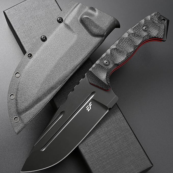 Eafengrow EF154 Fixed Blade Knife Nitro-V Stainless Steel Blade Micarta Handle Full Tang EDC Straight Knife for Outdoor Working Camping