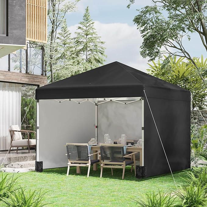 10'x10' Pop Up Canopy Including 3 Sided Walls Comprehensive Weight Bags Height Adjustable FFor ramework Carry Bag Included