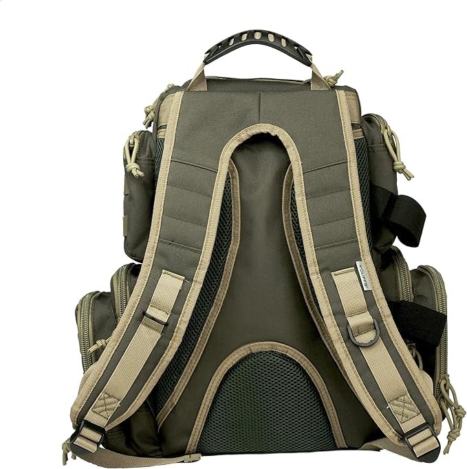 K-Cliffs Tactical Range Backpack – Lockable Bag for 5 Handguns Pouches – 900D Water‑Resistant with Rain Cover &amp USA Patch