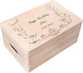Creative Deco Personalized Wooden Storage Box Birthday Box | 11.8x7.87x5.51in (+-0.5) | Minimalistic Design | Hinged Lid Handles &amp Engraving | Birthday Gift Box | UNSANDED Keepsake Memory Souvenir