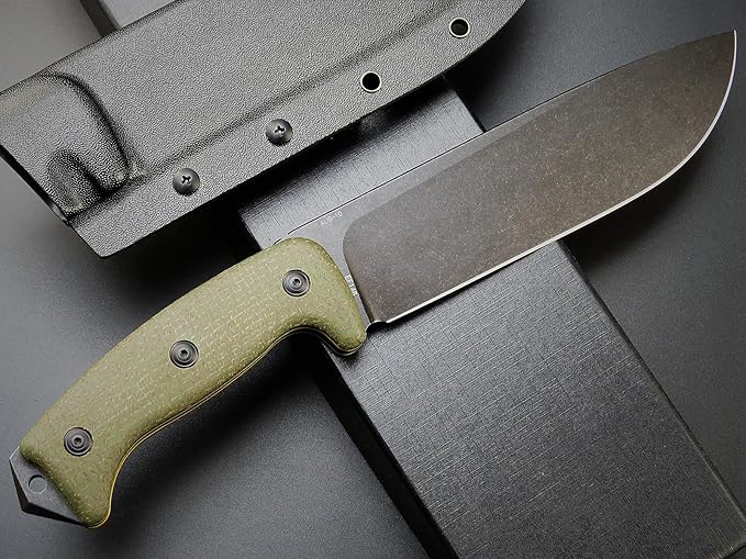 Eafengrow EF148 Fixed Blade Knife AUS-10 Steel Blade Micarta Handle Full Tang EDC Straight Knife for Hunting Camping Bushcraft