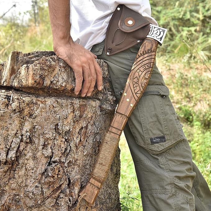 Damascus Camping Hatchet Axe - Your Reliable Companion for Outdoor Adventures and Survival Situations-Outdoor Survival Axe