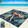 Beach Blanket Waterproof Sandproof Beach Mat 79 X 83/10'x9'for 2-8 Adults Quick Drying Outdoor Picnic Mat Beach Accessories for Travel Camping Hiking