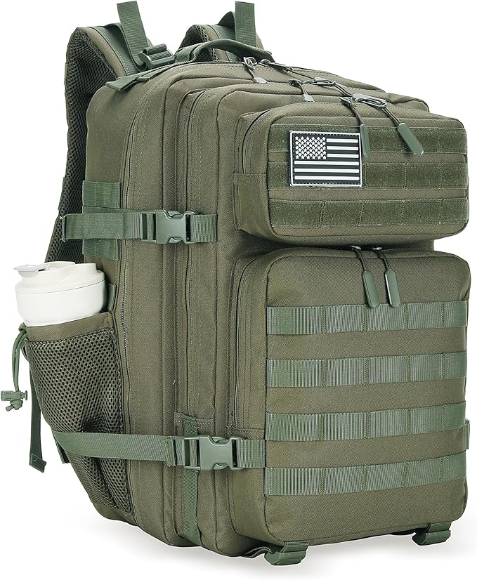 Lovelinks21 45L Tactical Assault Backpack 3 day assault pack with Molle Waterproof backpack Rucksack for Tactical Backpacks (Army green)