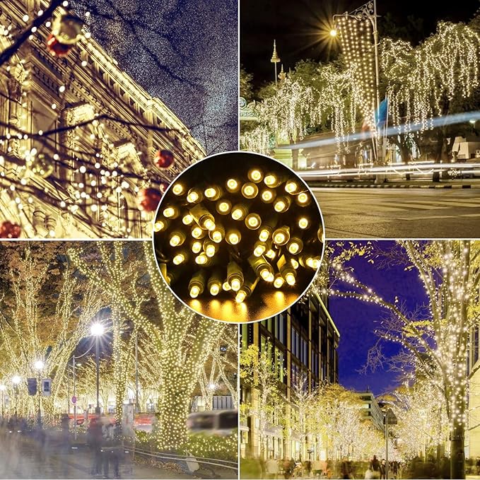 100 Counts Warm White LED Christmas Lights – 50ft 5mm White Christmas Lights Outdoor Commercial Grade Waterproof Indoor Christmas Tree Decorations Green Wire Mini String Lights UL IP:65