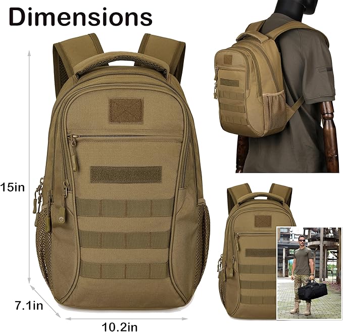 CREATOR Military Tactical Backpack for Men Mini Daypack Small Tactical Assault Bag for Hunting Camping Trekking