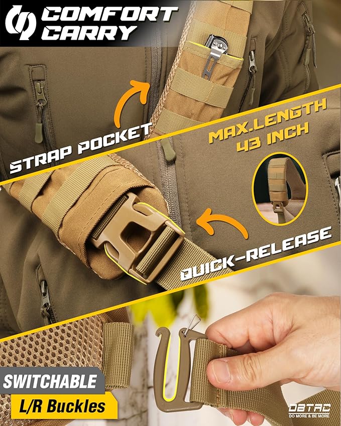 DBTAC Compact 9L Tactical Sling Bag with Removable Elastic Organizer Panel Everyday Carry Shoulder Pack for EDC Tools First Aid Travel Outdoor Sports (Camo)