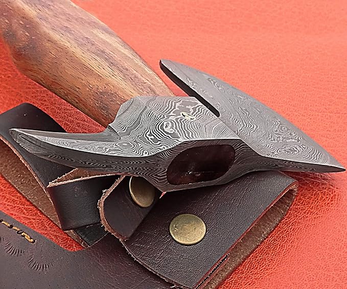 Smart &amp Sharp Hand Forge Custom Made Hatchet Axe Hand Made Damascus Steel Blade/Best Gift/Gift for him SS-17347(Rose Wood) (Rose Wood) (Rose Wood)