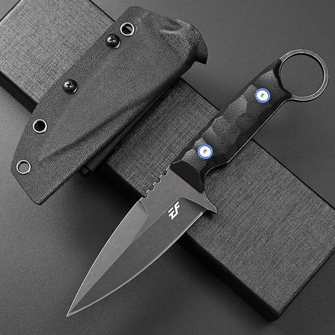 Eafengrow EF152 Fixed Blade Knife K110 Steel Blade G10 Handle Full Tang EDC Tool Knife for Outdoor Working Camping Hiking