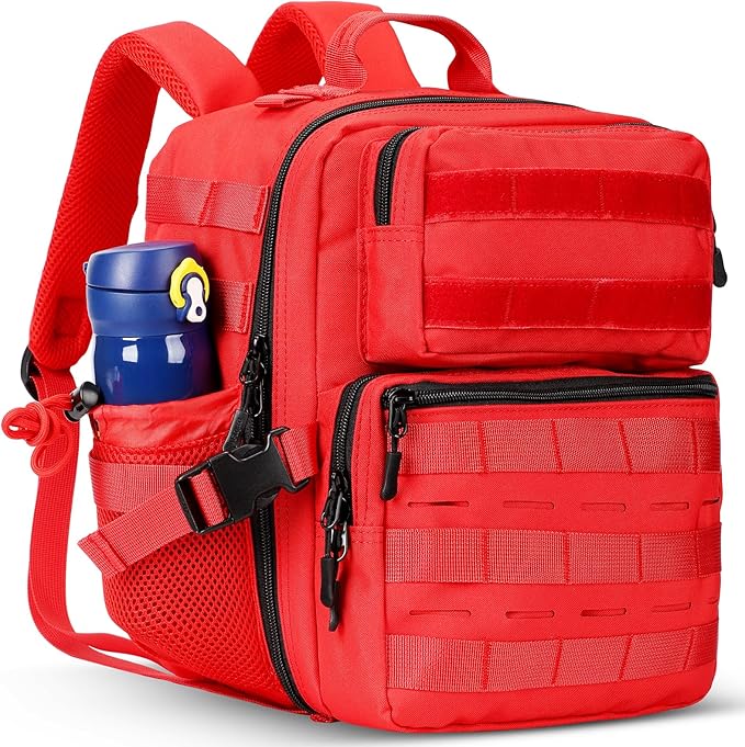 9L Mini Tactical Backpack for Men WomenSmall Military Tactical Backpack for SportGymHikingTravelCamping(Red)