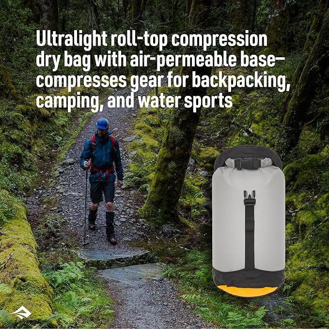 Sea to Summit eVac Ultra-Lightweight Compression Dry Bag Waterproof Dry Storage 20 Liter High Rise Grey