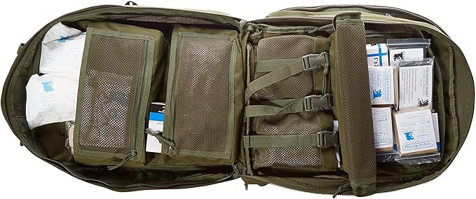 Fully Stocked First Aid Backpack OD Green