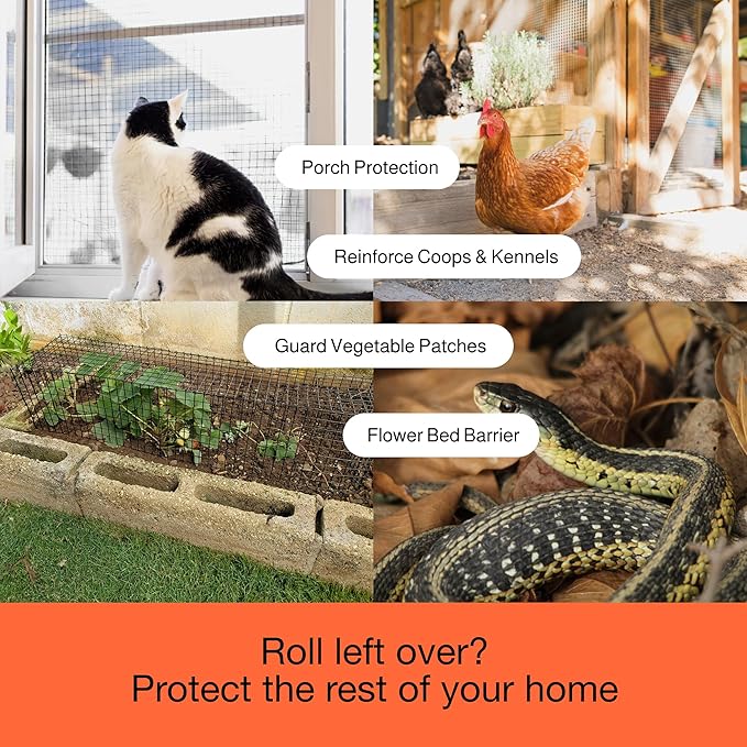 MaPorch Solar Panel Squirrel Netting - PVC Coated Galvanized Steel Mesh - 6 in x 50 ft Black Under Fence Barrier Mesh - Squirrel Wire Guard &amp Bird Netting Solar Panel Protection &amp Garden Fen