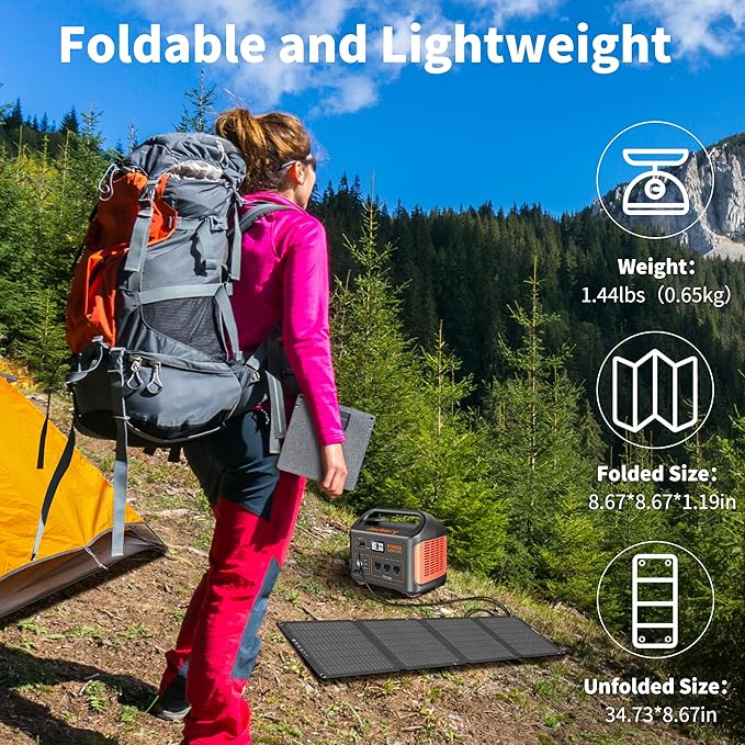 SOKIOVOLA Portable Solar Panels 30W Foldable Solar Panels Charger ETFE Solar Panel with DC USB-C and USB-A IP68 Waterproof for Small Power Station Mobile Phones RV Travel Outdoor Camping