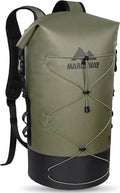MARCHWAY Floating Roll Top Dry Bag Flexible Lightweight TPU Waterproof Backpack 20L/30L/40L with Padded Straps for Boating Kayaking Swimming Hiking Beach (Green 30L)