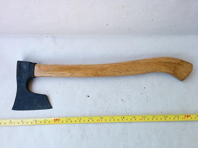 Viking Bearded Axe/Hatchet 14 inches 580 gr Black Alloy Steel Wood Handle Compact Size Great for Camping or Backpacking