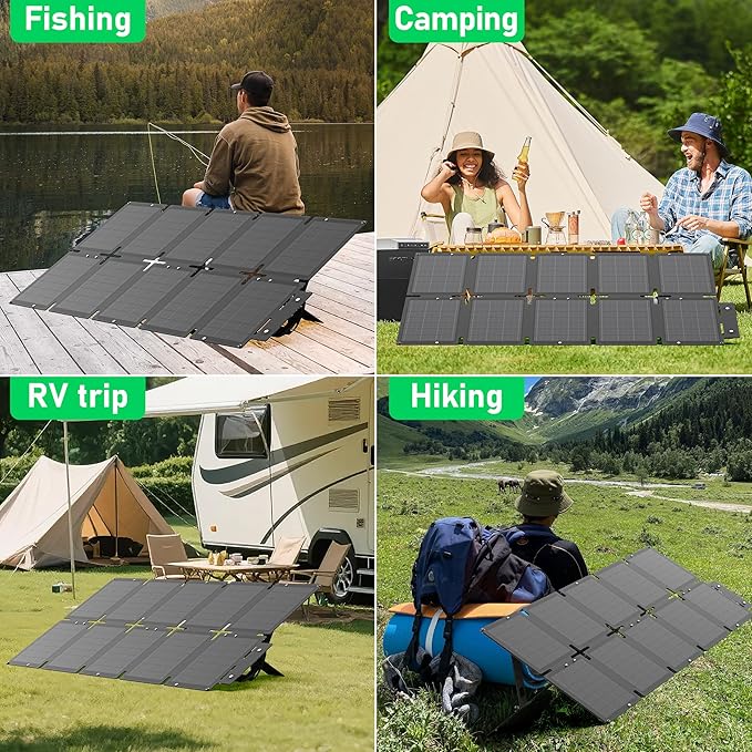 Portable Solar Panel 100W Monocrystalline 24.8% High Efficiency Foldable Solar Panel Panel Solar Kit IP65 Waterproof for Camping RV Backpacking Outdoor Use