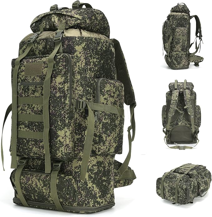 100L Hiking Camping Backpack Tactical Backpack for Men Large Survival Hunting Waterproof Backpack Molle Rucksack Military Camping Backpacking Daypack
