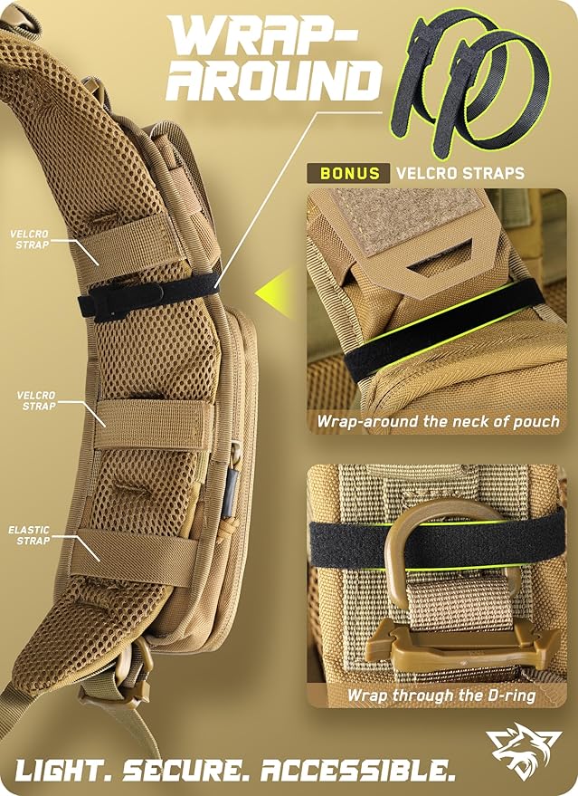WYNEX Molle Backpack Accessories Pouch of Curve Design Version Tactical Backpack Strap Pouch Hiking Backpack Attachment Pack