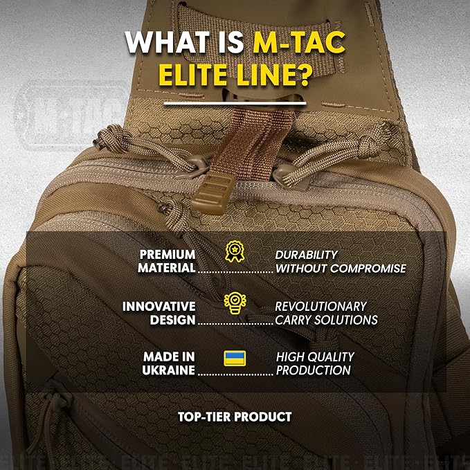 M-Tac Elite Sling Bag - EDC Tactical Crossbody Concealed Carry CCW Chest Pack