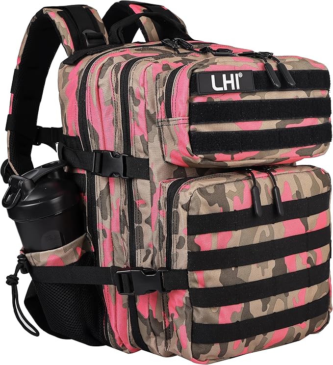 LHI Tactical Military Backpack for Men and Women 25L/35L Army Assault Pack Bag Small Rucksack with Bottle Holder