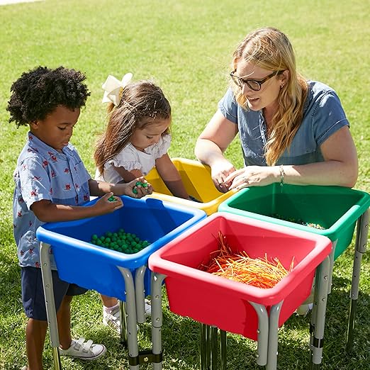 ECR4Kids Square Bin with Lid Storage Containers Green 2-Pack
