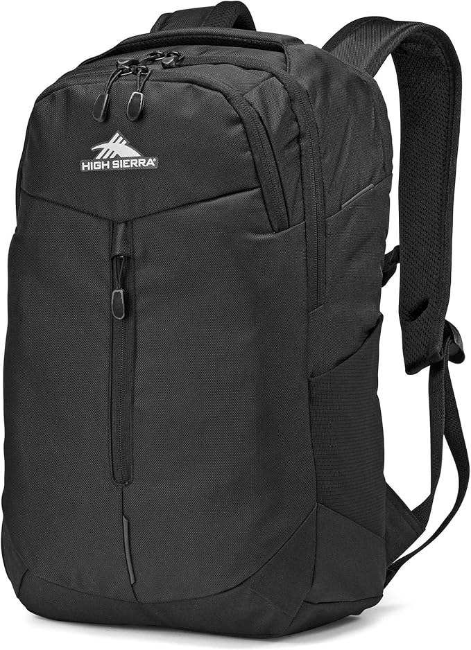 High Sierra Swerve Pro Backpack with Laptop Pocket + Tablet Sleeve Fits most 17” Laptops 27L Black