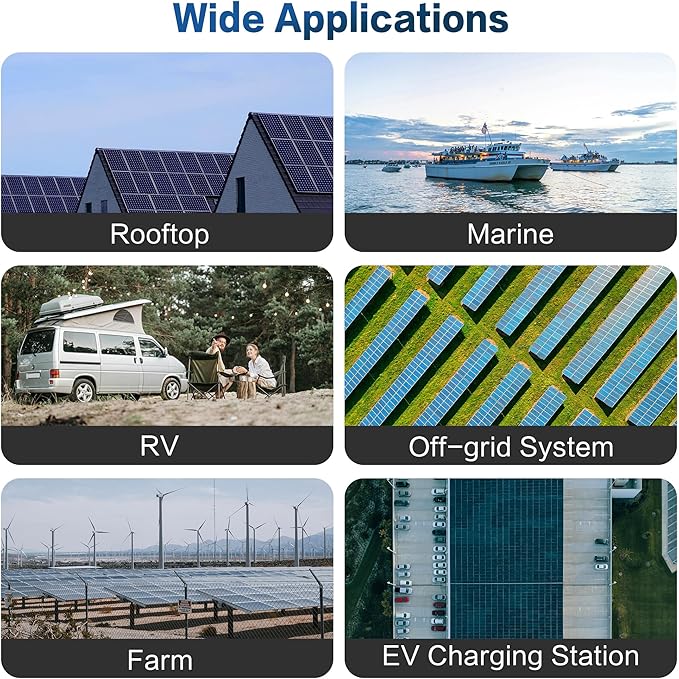 400 Watt Solar Panels N-Type 16BB 400W Bifacial Solar Panel 25% High Efficiency Solar Module Work with 24V Solar Panel for Homes Rooftop Power Station Farm RV and Off-Grid Applications